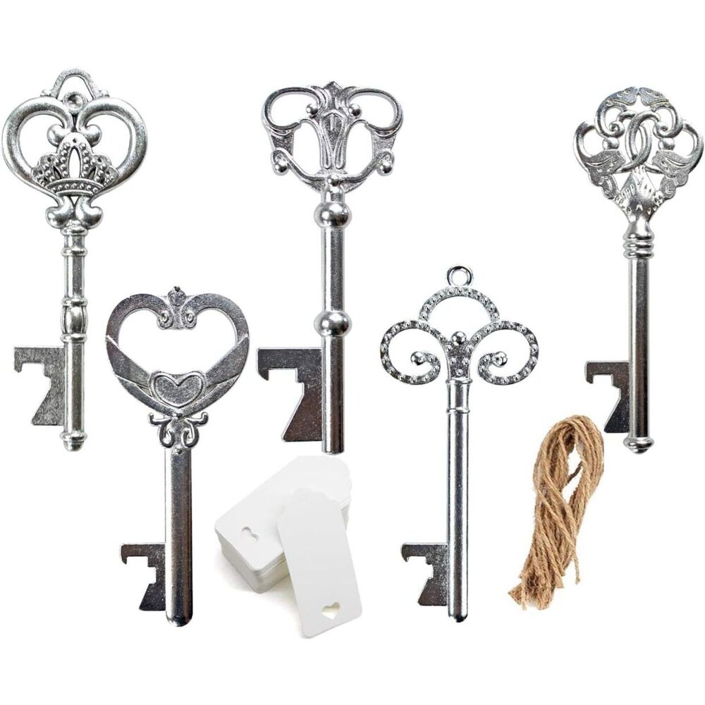 50 Pcs Vintage Key Bottle Opener Wedding House Warming Party Favors Gift Set